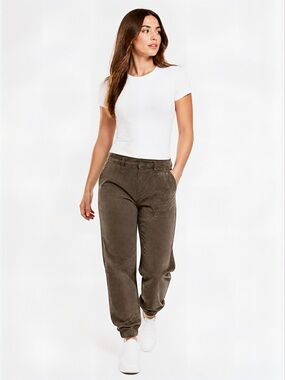 Mavi Ivy Mid-rise slim cargo Jeans Pants in Dark Jade